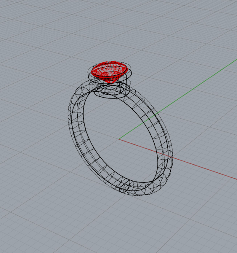 Rhino 3D design jewellery ring